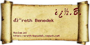 Éreth Benedek névjegykártya