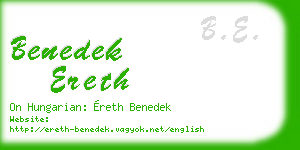 benedek ereth business card