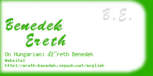 benedek ereth business card